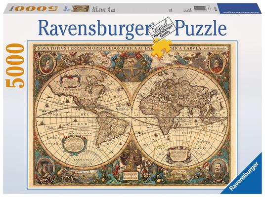 Ravensburger - Puzzle Mappamondo storico, 5000 Pezzi, Puzzle Adulti