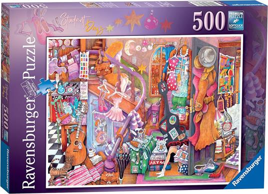 Ravensburger - Puzzle La stanza della studentessa, 500 Pezzi, Puzzle Adulti  - Ravensburger - Puzzle 500 pz - Puzzle da 300 a 1000 pezzi - Giocattoli