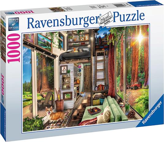 Ravensburger - Puzzle Casetta tra le sequoie, 1000 Pezzi, Puzzle Adulti - 2