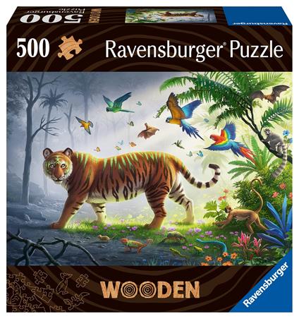 Ravensburger - Puzzle di legno Tigre, 500 Pezzi