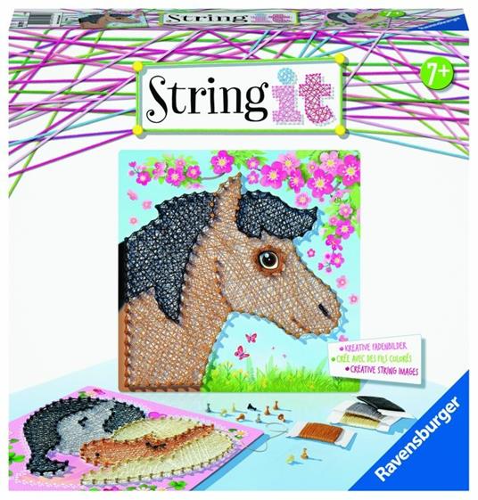 Ravensburger - String it Midi Horses, Gioco Creativo per Bambine e Bambini, Età Raccomandata 7+
