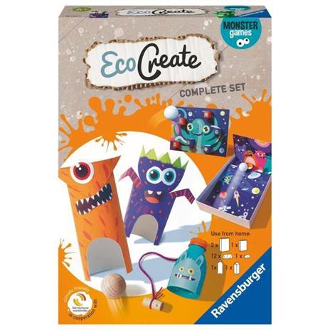 Ravensburger - EcoCreate Midi, Tema Mostri, Gioco Creativo e Bricolage Upcycling, Set Fai-Da-Te per Bambini, Età 6+ Anni