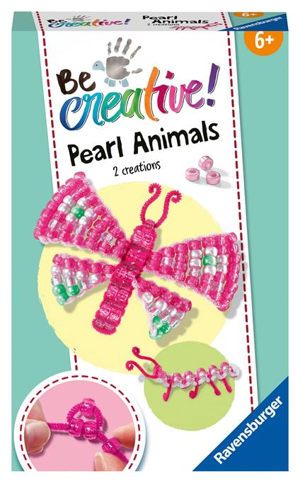 Ravensburger - Be Creative: Animali di perline Farfalla, Gioco Creativo per bricolage e fai-da-te