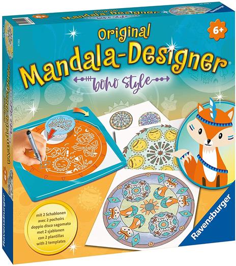 Ravensburger - Mandala Designer Midi, Boho Style, Gioco Creativo per Disegnare, Bambini 6+ Anni - 2