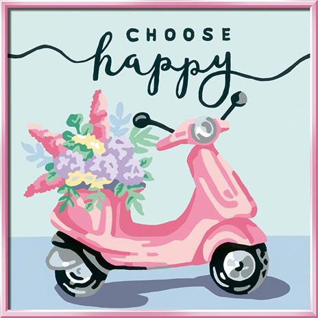 Ravensburger - CreArt Choose Happy, Motorino, Kit per Dipingere con i Numeri, Contiene Tavola Prestampata 20x20 cm, Pennello - 3