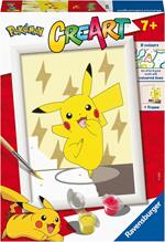 Ravensburger - CreArt Serie E: Pokémon, Pikachu, Kit per Dipingere con i Numeri, Contiene una Tavola Prestampata, Pennello