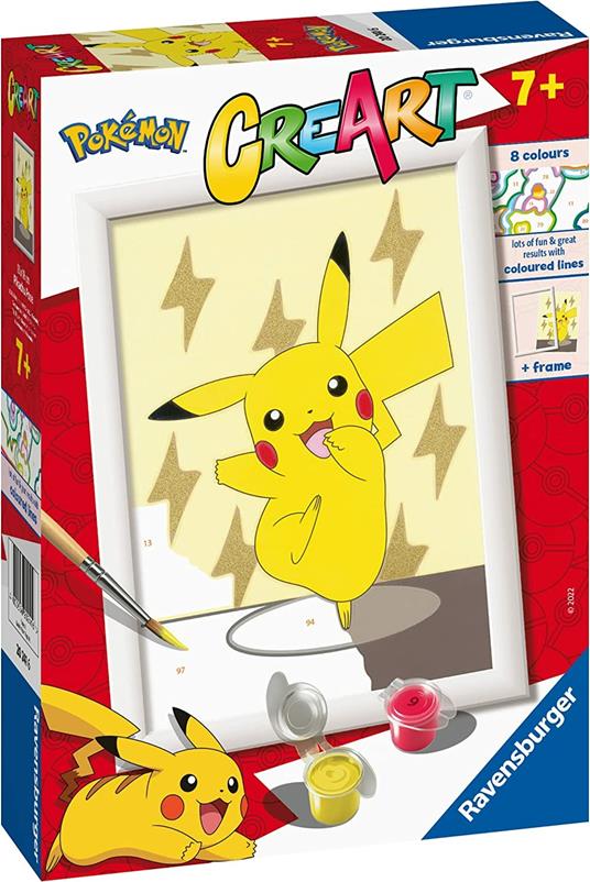 Ravensburger - CreArt Serie E: Pokémon, Pikachu, Kit per Dipingere con i Numeri, - 2