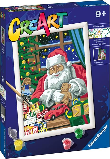 Ravensburger - CreArt Serie D: Babbo Natale, Kit per Dipingere con i Numeri, Contiene una Tavola Prestampata, Pennello - 2