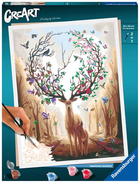 Ravensburger - CreArt Cervo magico, Kit per Dipingere con i Numeri