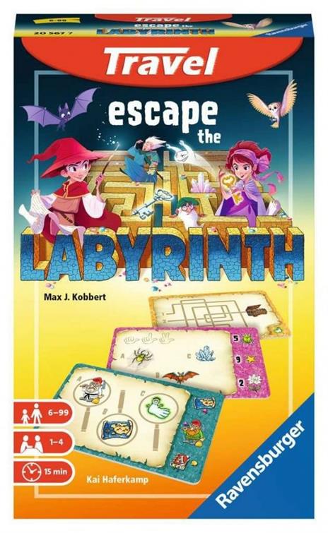 Ravensburger - Escape The Labirinth Travel Game, Gioco da Tavolo Tascabile, 2-4 Giocatori, 6+ Anni