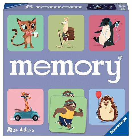 Ravensburger - Memory Animali Felici, 64 Tessere, Gioco Da Tavolo, 3+ Anni