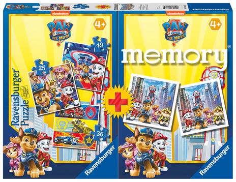 Ravensburger - Multipack Paw Patrol Movie, Memory 48 Carte + 3 Puzzle Bambino da 25/36/49 pezzi Bambino da 25/36/49 pezzi