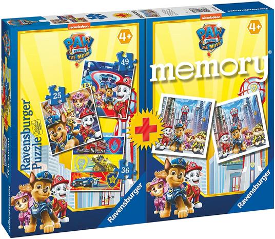 Ravensburger - Multipack Paw Patrol Movie, Memory 48 Carte + 3 Puzzle Bambino da 25/36/49 pezzi Bambino da 25/36/49 pezzi - 2