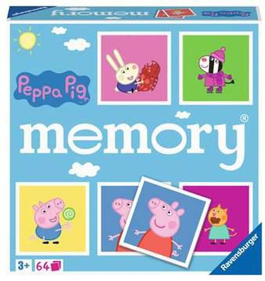 Ravensburger - Memory Versione Peppa Pig, 64 Tessere, Gioco Da Tavolo, 3+ Anni - 2