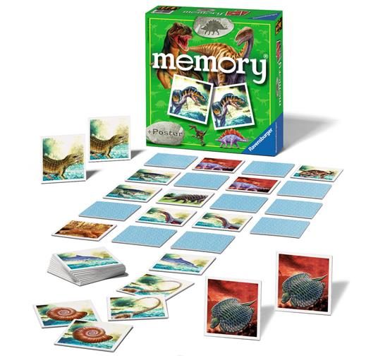 Ravensburger - Memory Dinosauri, 72 Tessere, Gioco Da Tavolo, 4+ Anni - 4