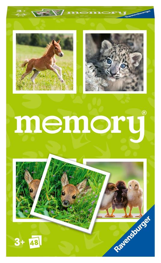 Ravensburger - memory@ animal Gioco Tascabile, 2-6 giocatori, 4+ anni