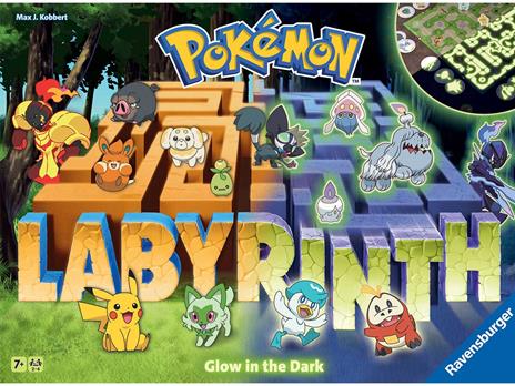 Ravensburger - Labirinto Pokémon, Glow in the Dark, Gioco da Tavolo, 2-4 Giocatori, 7+ Anni, Edizione in Italiano