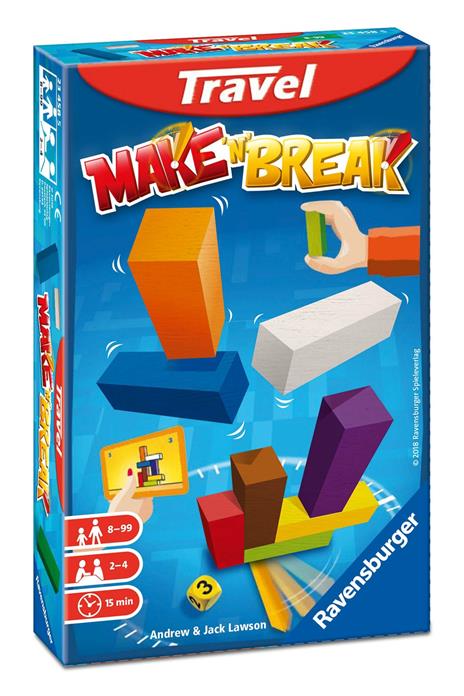 Ravensburger - Make'n'break Travel, Gioco da Tavolo Tascabile, 2-4 Giocatori, 8+ Anni