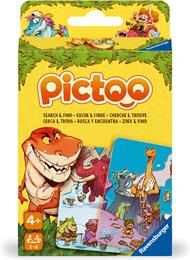 Ravensburger - Pictoo Dino, Gioco di Carte 4 Anni in su, Gioco di Famiglia, da 2 a 6 Giocatori, Edizione Italiana
