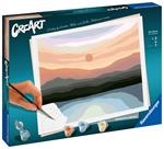 Ravensburger - CreArt Paesaggio stile minimal, Kit Dipingere i Numeri, Contiene Tavola Prestampata 24x30 cm, Pennello