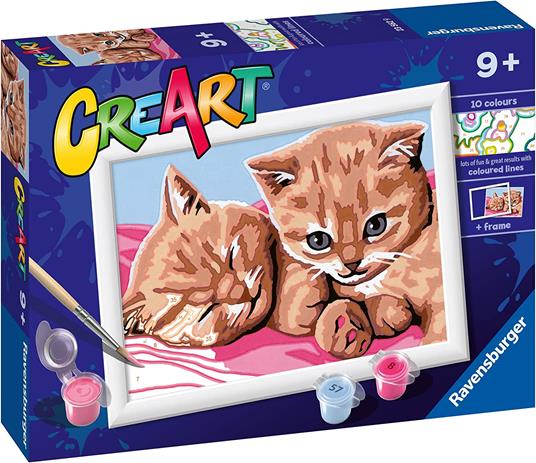 Ravensburger - CreArt Serie E: Gattini rossi, Kit per Dipingere con i Numeri, - 2