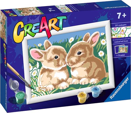 Ravensburger - CreArt Serie E: Coniglietti fra le margherite, Kit per  Dipingere con i Numeri - Ravensburger - Creart - Pittura - Giocattoli