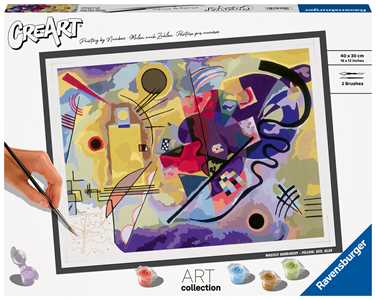 Giocattolo Ravensburger - CreArt ART COLLECTION Kandinsky: Giallo, rosso, blu, Kit per Dipingere con i Numeri Ravensburger