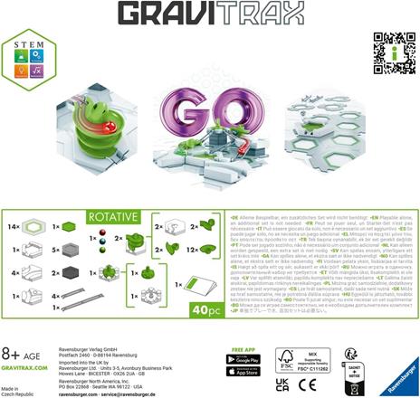 Ravensburger - GraviTrax Go Rotative, Pista di Biglie, Gioco Educativo STEM, 8+ Anni, Compatibile con GraviTrax, 40 pezzi - 2