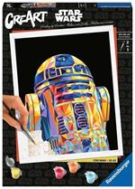 Ravensburger - CreArt Starwars R2-D2 stile Poligono, Kit per Dipingere con i Numeri