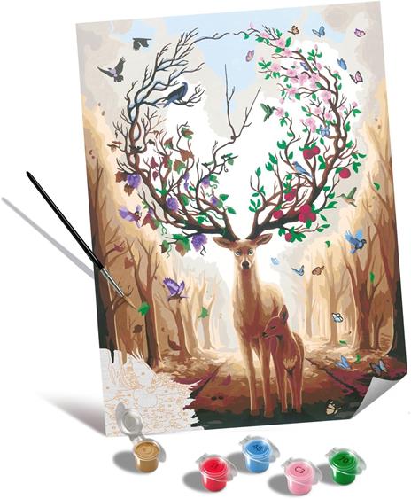 Ravensburger - CreArt Premium B Canvas, Cervo, Dipingere con i Numeri, Kit Pittura, Tema Animali, 14+ Anni, 30x40 cm