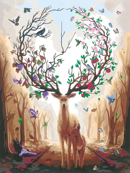 Ravensburger - CreArt Premium B Canvas, Cervo, Dipingere con i Numeri, Kit Pittura, Tema Animali, 14+ Anni, 30x40 cm - 2