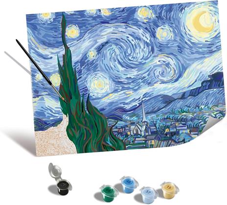 Ravensburger - CreArt Premium B Canvas, Van Gogh, Notte Stellata, Dipingere con i Numeri, Kit Pittura, 14+ Anni, 30x40 cm - 2