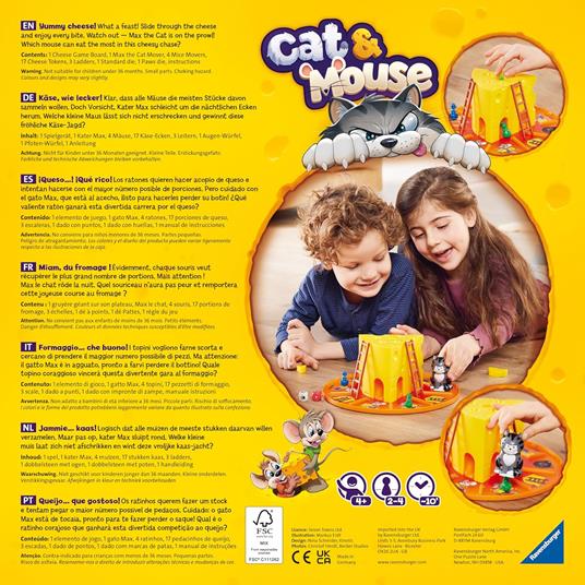 Ravensburger - Cat&Mouse, Gioco da Tavolo per Tutta la Famiglia, 2-4 Giocatori, 4+ Anni, Edizione in Italiano - 4