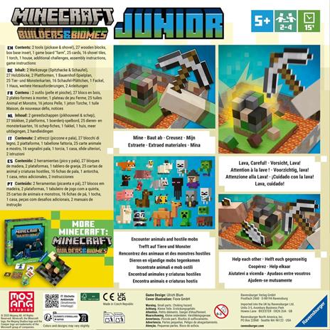 Ravensburger - Minecraft Builders & Biomes Junior, Gioco cooperativo per Bambini di 5+ Anni 2-4 Persone, Versione Italiana - 4