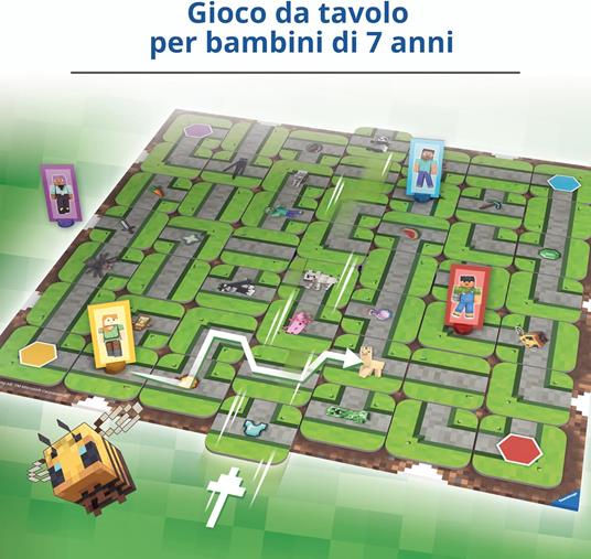 Ravensburger - Labirinto Minecraft, Gioco da Tavolo per Tutta la Famiglia, 2-4 Giocatori, 7+ Anni, Edizione in Italiano - 2