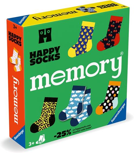 Ravensburger - Memory® Happy Socks, Gioco Da Tavolo, 3 Anni o più, 64 carte, 2 a 8 giocatori, Versione italiana - 4