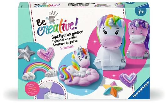 Ravensburger - Be Creative Midi XL: Creazioni in Gesso Unicorni, attività creativa, a partire da 7 anni
