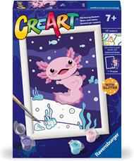 Ravensburger - CreArt Serie E: Axolotl, Dipingere con i Numeri, Kit Pittura Bambini, Cornice Inclusa