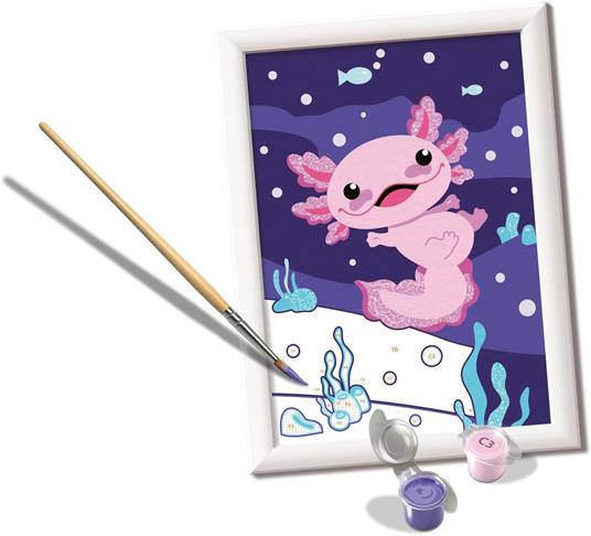 Ravensburger - CreArt Serie E: Axolotl, Dipingere con i Numeri, Kit Pittura Bambini, Cornice Inclusa - 2