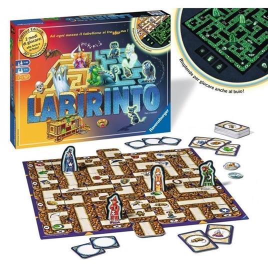 Ravensburger  Labirinto Magico Glow In The Dark, Gioco Da Tavolo, Da 2 A 4 Giocatori, 7+ Anni - 8