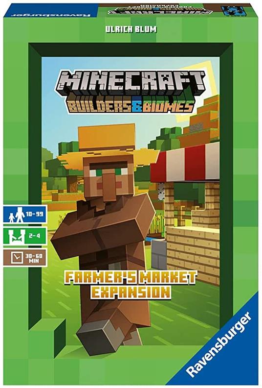 Minecraft Builders & Biomes Farmer's Market Espansione, Versione Italiana,  Gioco da Tavolo Strategico, 2-4 Giocatori - Ravensburger - Family Games 