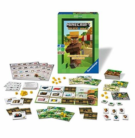 Ravensburger - Minecraft Builders & Biomes Farmer's Market Espansione, Italiana, Gioco da Tavolo Strategico, 2-4 Giocatori - 6