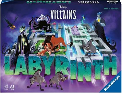 Ravensburger  Labirinto Magico Villains Labyrinth, Il Labirinto Dei Cattivi, Gioco Da Tavolo, Da 2 a 4 Giocatori, 7+ Anni