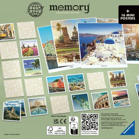 Ravensburger - Memory® Viaggi Collector's Edition, 64 Tessere, Gioco Da Tavolo, 3+ Anni - 2