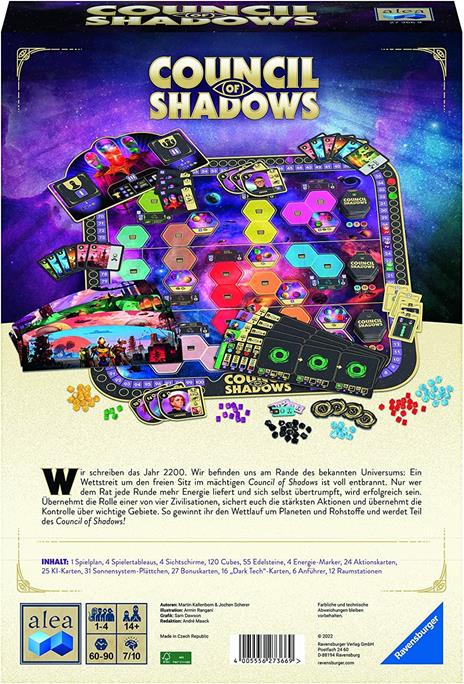 Ravensburger - Alea Council of Shadows, Versione Italiana, Gioco di Strategia, 2-4 Giocatori, 14+ Anni - 2
