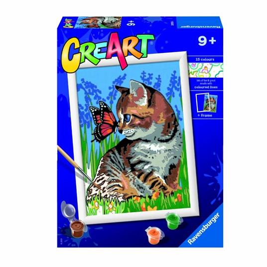 Ravensburger - CreArt Serie D: Gattino e il suo Orsetto, Kit Dipingere i  Numeri, Contiene una Tavola Prestampata, Pennello - Ravensburger - Creart -  Pittura - Giocattoli