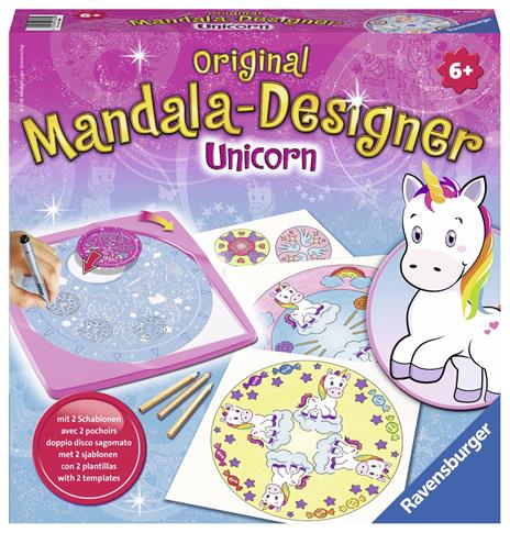 Ravensburger - Mandala Designer Unicorno, Gioco Creativo per Disegnare, Bambini 6+ Anni