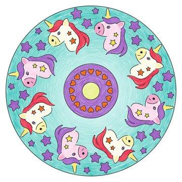 Ravensburger - Mandala Designer Unicorno, Gioco Creativo per Disegnare, Bambini 6+ Anni - 10