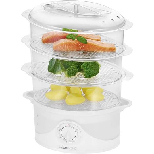 Clatronic DG 3635 Vaporiera elettrica con Timer, 3 Cestini, BPA Free  Fornetti a Vapore 800W Bianco - Clatronic - Casa e Cucina | IBS