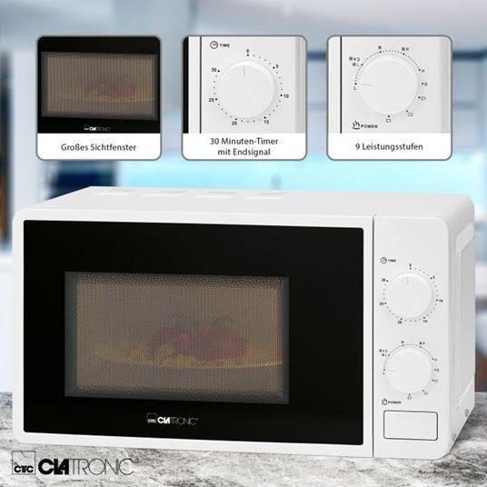 Clatronic MWG792W Forno a Microonde con Grill, 20 L, Grill 800W, 5 Livelli  di Potenza, Timer 800W Bianco - Clatronic - Casa e Cucina | IBS
